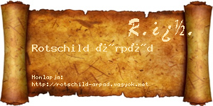 Rotschild Árpád névjegykártya